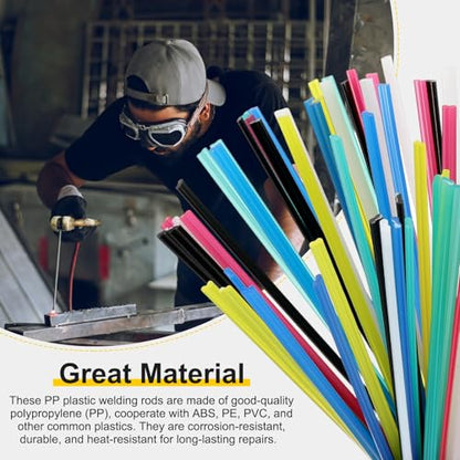 HARFINGTON 2set(10pcs) Plastic Welding Rods 8inch PVC Welding Strips Welder Rods for Car Bumper Kayak Daily Repair Plastic Welder Car Bumpers, Gray - color: Gray, size: 8inch