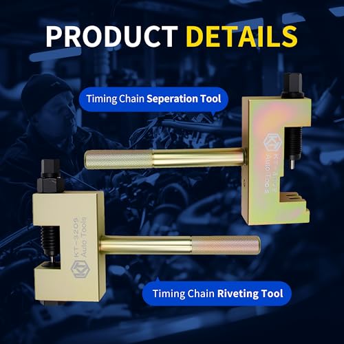 Kuntech Engine Timing Chain Removal Installer Tool Kit Compatible with Mercedes Benz M271 M272 M273 M274 M276, Camshaft Riveting Tool Kit with Carrying Case & Gloves - size: For M271 M272 M273 M274 M276
