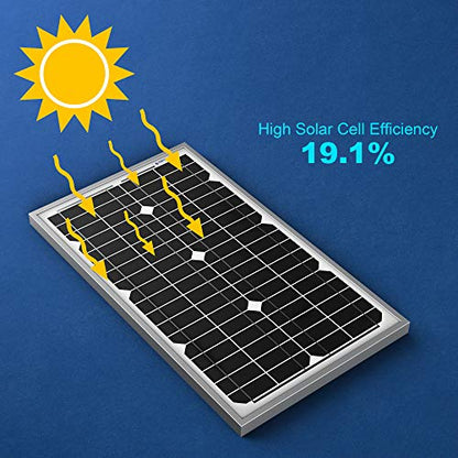 ACOPOWER Mono Solar Panel for 12 Volt Battery Charging, Off Grid, 30W - size: 30 Watt