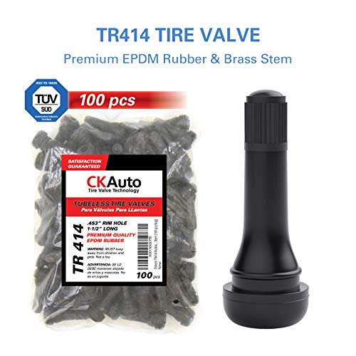 CKAuto TR414 Rubber Snap-in Tire Valve Stem (5pcs/Bag) - size: TR414