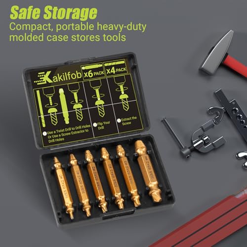 Damaged Screw Extractor Set, 10Pcs Easy Out Bolt Extractor Set, Drill Bit Stripped Screw Remover Tools for Damaged, Broken, Rusted, Small Screws, Bolts, Nuts - size: 10 Pieces
