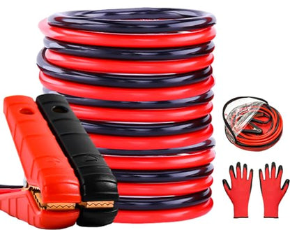 Automative Jumper Cables,1 Gauge 2000AMP 25FT, Commercial Grade Automotive Booster Cables for Jump Starting Dead or Weak Batteries, Heavy Duty Booster Cable for Car Van Truck - size: 1 Gauge - 25FT