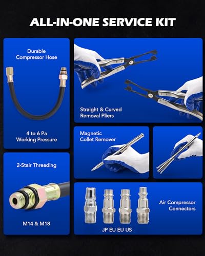 OMT Valve Spring Compressor, Valve Stem Tool Valve Holder Tool Valve Keeper | Universal Overhead Engine Valve Spring Remover and Installer OHV OHC Compressor Tool