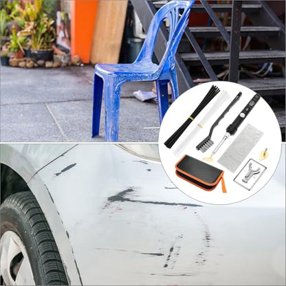QWORK Plastic Welding Kit for Surface Repair - 80W, 110V, Adjustable Temperature 200-480℃ with Complete Accessories Set, Welder Tool