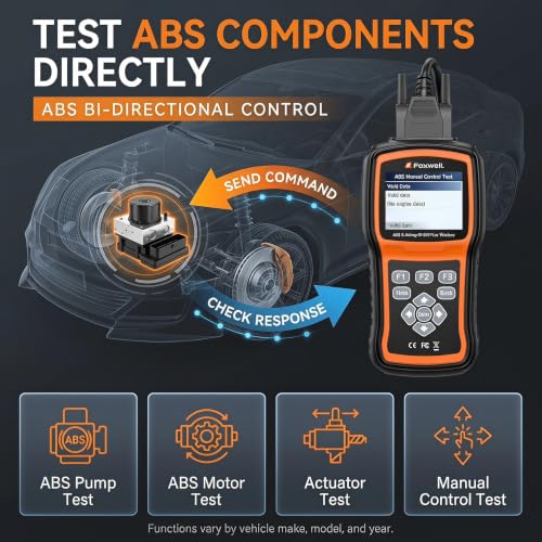 FOXWELL NT630 Plus ABS/SRS OBD2 Scanner, ABS Auto Bleed, Oil EPB SAS Resets | Brake & airbag scanner with read/clear codes, ABS bidirectional tests, live data, 10 OBD2 modes, AutoVIN and WiFi updates