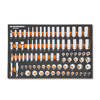 GEARWRENCH 85 Piece 3/8” Drive Master SAE Socket Set in Foam Storage Tray - GWMSSKT38SAE - size: One Size, style: 3/8" Chrome Sockets