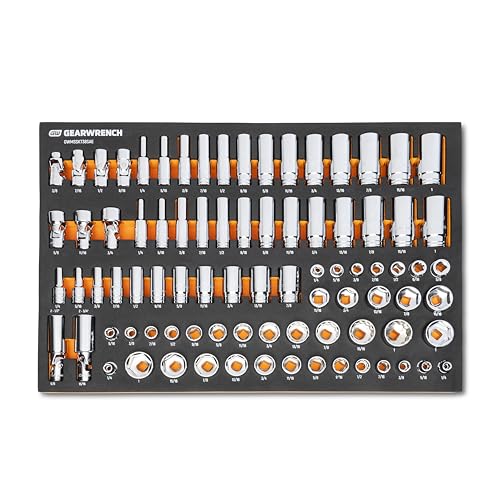 GEARWRENCH 85 Piece 3/8” Drive Master SAE Socket Set in Foam Storage Tray - GWMSSKT38SAE - size: One Size, style: 3/8" Chrome Sockets