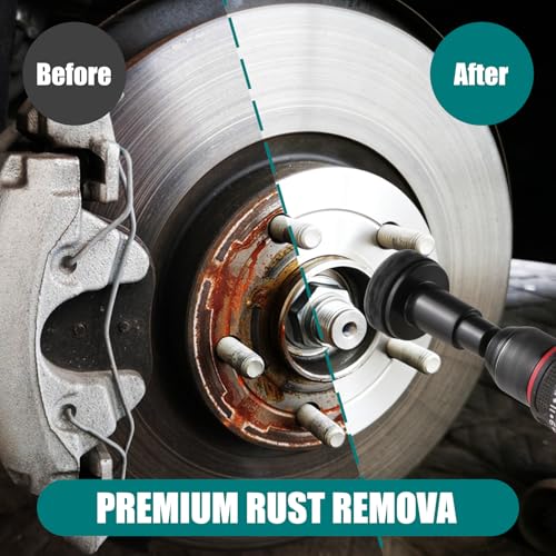 Wheel Hub Cleaning Tool Kit， Wheel Hub Resurfacing Kit & Stud Cleaner with 8 Pads - Rust Removal Tool for Brake Rotors, Hubs & Bolts - Fits 1/2” Wrenches or Electric Drills