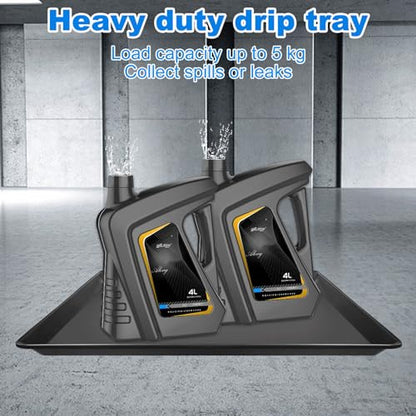 Hlimior4 Pack Oil Change Drain Pan - 22”Auto Oil Drip Pan，Oil Drip Tray for Under Car Plastic Oil Tray,Mini Fridge Drip Tray for Mini Fridges Air Conditioners Machinery Oil Catch Pan Replacement Tray - size: 4 Pack