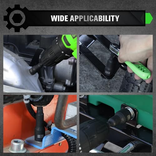 Magnetic Nut Driver Set, 20-Piece Metric & SAE 1/4" Hex Shank, Drill Socket Set, Impact Driver Bit Sets, Magnetic Bit Holder with Aluminum Alloy Snap Clip, 65mm Long Hex Bits, Quick Change Tool - style: 20PCS 65mm