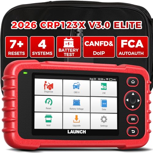 Launch OBD2 Scanner CRP123X Elite V3.0, 2026 Lifetime Free Update Scan Tool | Diagnostic Scan Tool for Car Engine Code Reader with 0il/Br-ake/S.A.S/B.M.S/D.P.F/ABS Bleeding/Throttle Reset, Auto VIN
