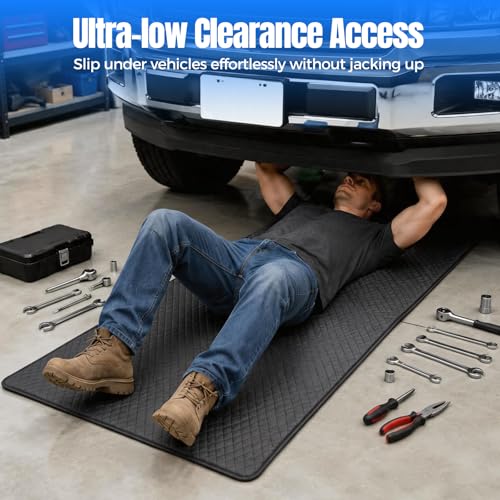 Rolling Creeper Mat, 58”×28” Portable Under Car Repair Pad with Storage Bag | Mechanics Mat for Low Clearance, Special Roads, Long-Distance Trucks, Mechanics Pad