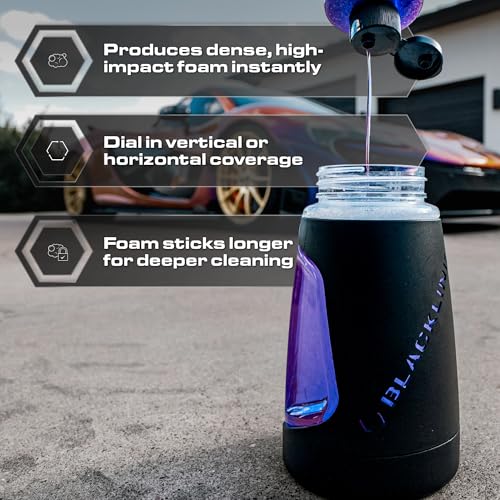 Blackline® Ultra Foam Cannon, Adjustable Snow Foam Lance for Pressure Washer, Heavy-Duty Car Wash Foam Cannon with 1/4" Quick Connect, Wide Mouth Bottle, High-Output Thick Foam Spray - style: Foam Cannon Ultra