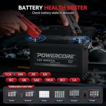 iCarsoft BT900 Wireless BT Battery Test Clip, 100-2000 CCA Load 9V-30V Car Battery Tester Clip with Battery Test/Cranking Test/Charging Test for Car Truck Motorcycle ATV SUV Boat Yacht
