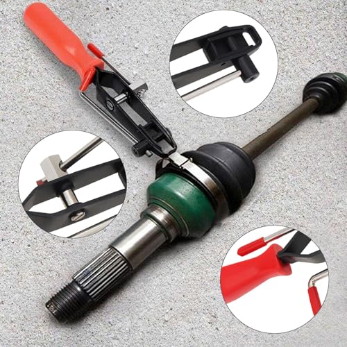 CV Joint Boot Clamp Pliers Kit Clamp Pliers & Ear Clamp Banding Tool with 20PCS CV Boot Clamps Ear Type/No hole, Adjustable Axle Joint Crimp Tool for UTV ATV Most Cars