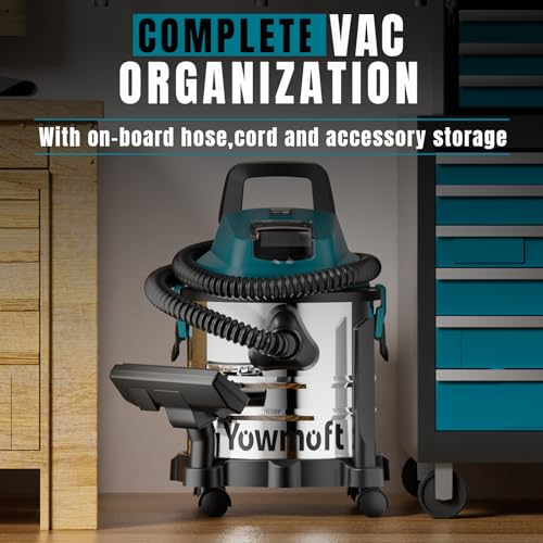 4 Gallon Cordless Shop Vac Compatible with 18V Battery, Cordless Shop Vacuum Wet and Dry with 16 Kpa Strong Suction & Blower, Battery Powered Shop Vac for Car, Home and Garage (Tool Only)