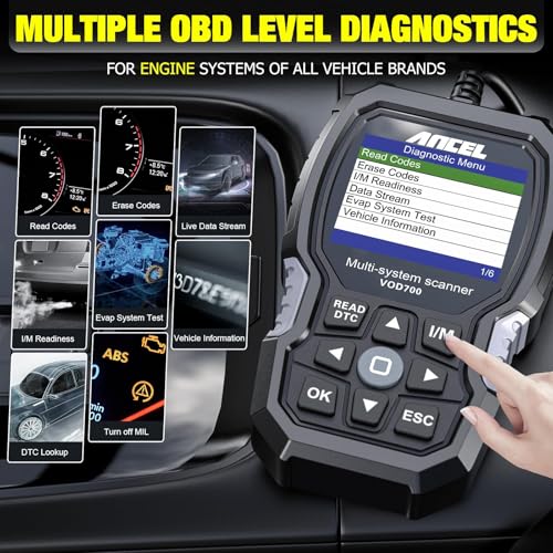 ANCEL VOD700 All System OBD2 Scanner Fits for Volvo Car Code Reader Full Function Diagnostic Scan Tool ABS Bleeding Injector Oil ETC SRL BMS EPB TPMS Reset Tool