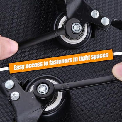 Mini Wrench Set Metric and SAE 20-Piece Ignition Wrench Set, 4mm-11mm & 5/32"-7/16" Open End and Box End Combination Wrench Kit Super Thin Small Spanner with Zipper Bag and Key Ring, Black - style: Metric & SAE(Black)