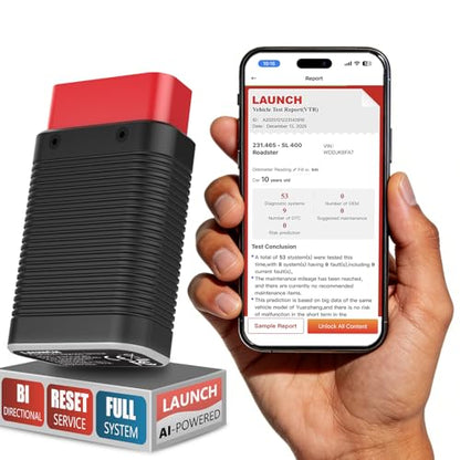 LAUNCH AIOBD AI-Powered Bluetooth OBD2 Scanner Full System AI-Assisted Diagnostic Tool OBD-II Code Reader Work with iOS/iPhone & Android