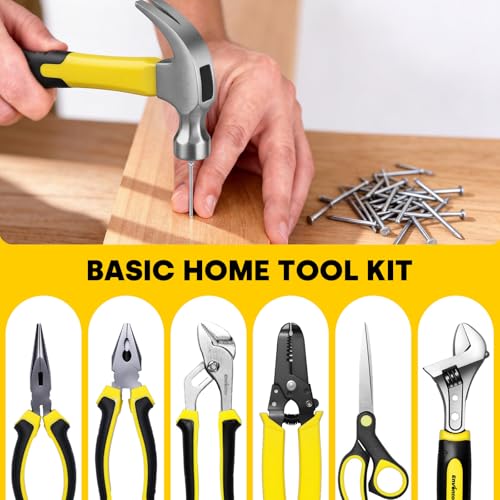Enventor Home Tool Kit, 220 Piece Hand Tool Kit with Toolbox Storage Case, Basic Household Auto Repair Tool Set for Home Repairs Men Women DIY, Auto Maintenance, General Use, Household Repair Tools - size: Large tool set-220PCS
