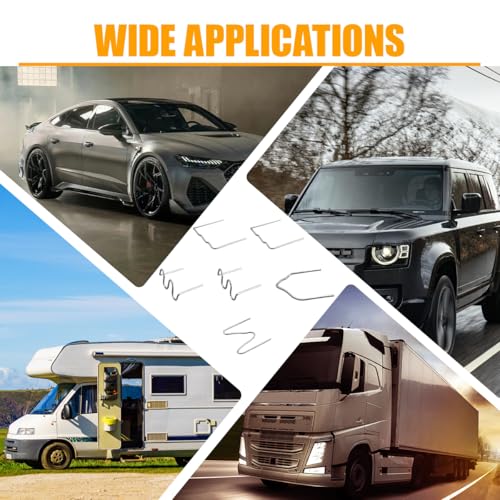 1200PCS Plastic Welder Staples - 6 Different Shapes 0.6 0.8mm Hot Staples Car Plastic Welding Kit with Storage Box - Stainless Steel Bumper Welding Rods Nails Repair Kit for Dashboard Lamp Holder