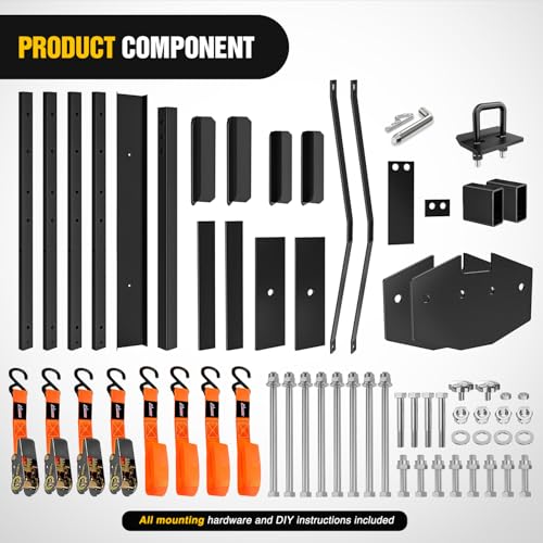 Nilight 600LBS Motorcycle Hitch Carrier with 55.11" Longer Loading Ramp | Heavy Duty Dirt Bike Hitch Hauler, Fits 2-Inch Receiver, Up to 5" Wide Tire, Includes Pin, Tie-Down Strap and Tightener - color: Motorcycle Hitch Carrier Steel 600 LBS