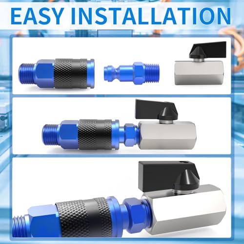 ChillWaves Aluminum Automotive T-Style Air Plug, 1/4" NPT Male Pneumatic Plugs, Air Compressor Accessories Fittings(10-PACK) - size: 1/4" MNPT, style: PACK OF 10