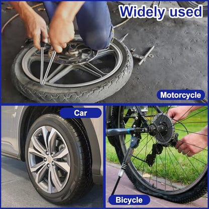 Tire Spoons Set, 15.5 Inches Steel Tire Changing Tool, Motorcycle Tire Changer, Tire Removal Tool Includes Rim Protectors, Rustproof Tire Spoon Levers for Motorcycle Bicycle Tire Replacement