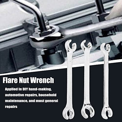 Double-ended Nut Wrench 9x11mm Flare Nut Wrench for Removing or Replacing Nuts on Fuel Brake or Air Conditioning Lines 1 Pcs - size: 9x11mm 1pcs