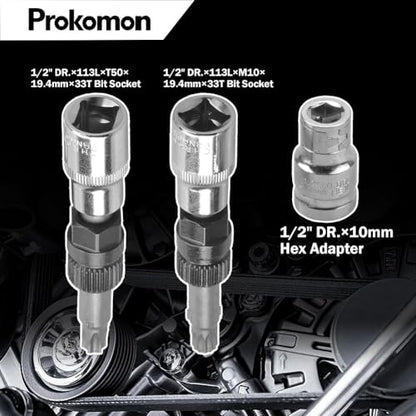 13 Pieces Alternator Pulley Tool Kit; Alternator Pulley Removal Tool for Car Pulley Removal Decoupling Puller