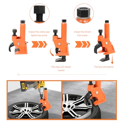 38"-42" Manual Tire Bead Breaker Tire Change Tool for Aluminum Alloy Hubs, ATVs, UTVs, Tractors, Trucks, Cars Easy-Operated Tire Repair Tool Heavy Duty - color: Orange