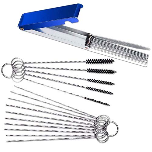 Carburetor Cleaning Kit-13 Cleaning Wires,10 Needles,5 Nylon Brushes for Torch Tip,Carb,Chainsaw,Welder,Spray Guns,Jet Nozzles,Air Tools,ATV,Lawn Mower-with Aluminum Case, Stove Burner – Aluminum Case