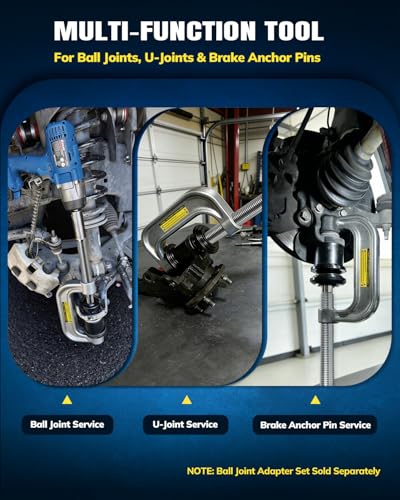 Large C-Frame Ball Joint Press Kit ,C-Frame Press for Ball Joints, U-Joints, Heavy Duty Ball Removal Tool for Most 2WD and 4WD Cars and Light Trucks, Compatible with ATV, UTV, Ford, Dodge, Jeep