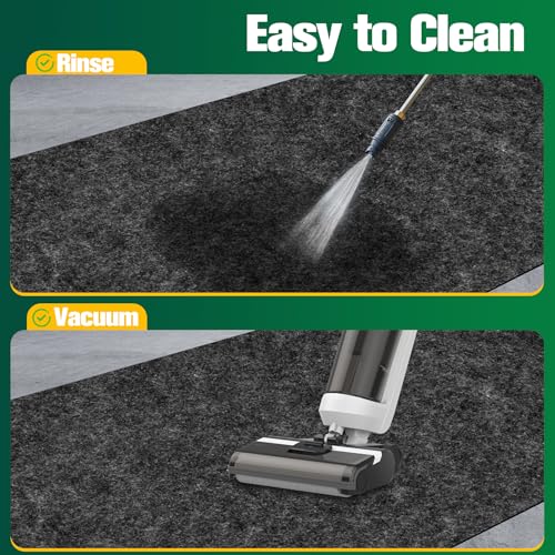 ToLanbbt Garage Floor Mat 102" x 79" - Oil Spill Mat for Under Car Driveway Oil Drip Pad with 8P Tapes, Waterproof Backing, Leak Absorbent, Reusable, Washable, Protect Garage Floor (1P, Dark Gray) - size: 8.5'x6.5'
