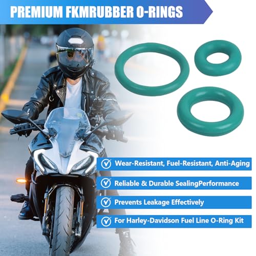 9-Pack Fuel Line Delphi Quick Disconnect O-Ring Repair Kit, Compatible with Harley Davidson 1999+ EFI Models, 3 Sets of Fuel Tank and Fuel Line Replacement Seals