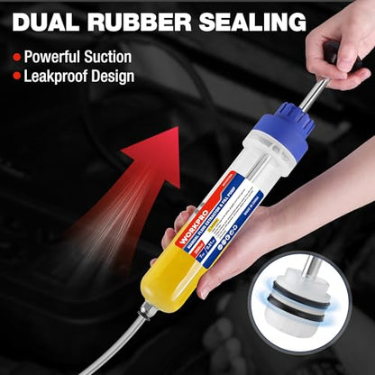 WORKPRO 200CC Manual Fluid Extractor, Multi-Purpose Oil Syringe Suction Pump, Manual Extraction and Filling Pump, Automotive Oil Syringe - size: 200cc