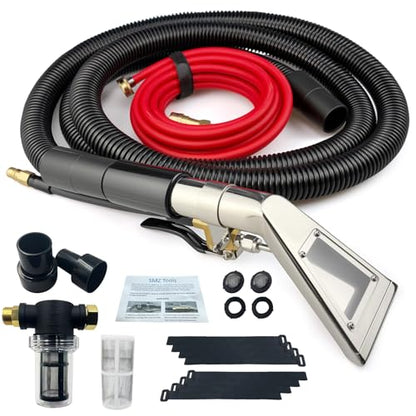 Shop Vac Extractor Hose Kit, Stainless Steel Extractor Wand with Viewing Window and Hose for Upholstery, Carpet Cleaning & Auto Detailing Shop Vacuum with Vacuum Hose, Waterline & Adapter Extractor