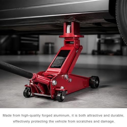 Universal Magnetic Jack Pad, 0.39" Width Slotted Jack Puck Pinch Weld Frame Rail Adapter Pad, Heavy Duty Aluminum Grooved Jacks Lift Pads Automotive Repair Accessories (Red) - color: Red