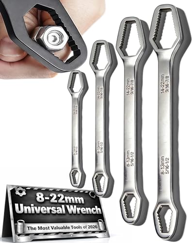 Universal Car Torx Wrench, Universal Self Adjusting Wrench, Double Ended Torx Wrench, Adjustable Double-Sided Wrench, 8-22mm Universal Wrench Receive for Home Car Repair (Set 2(4pcs)) - color: Set 2(4pcs)