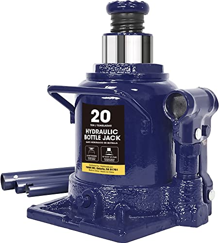 Big RED 20 Ton (40,000 LBs) Torin Hydraulic Stubby Low Profile Car Bottle Jack for Auto Repair and House Lift, Blue, AT92007AU - color: BLUE