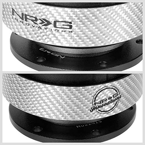 NRG (SRK-200) Black Body/Titanium Ring GEN 2.0 Racing Performance Steering Wheel Quick Release Adapter Fit 2-Way 6-Hole Pattern Design - color: Black Body / Titanium Ring