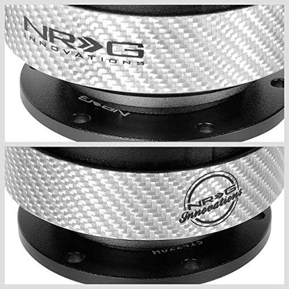 NRG (SRK-200) Black Body/Titanium Ring GEN 2.0 Racing Performance Steering Wheel Quick Release Adapter Fit 2-Way 6-Hole Pattern Design - color: Black Body / Titanium Ring