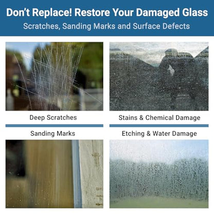 Glass Polish (3'') Glass Scratch Removal Kit for use with a Drill on All Glass Surfaces - size: 3 inch (6 Abrasives)