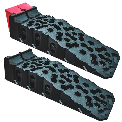 Caliber Products, Vehicle Service Ramps w/Chocks, Max. Length 37in, Heavy-duty Car Ramp, 20,000lb. Capacity, Model# 13595