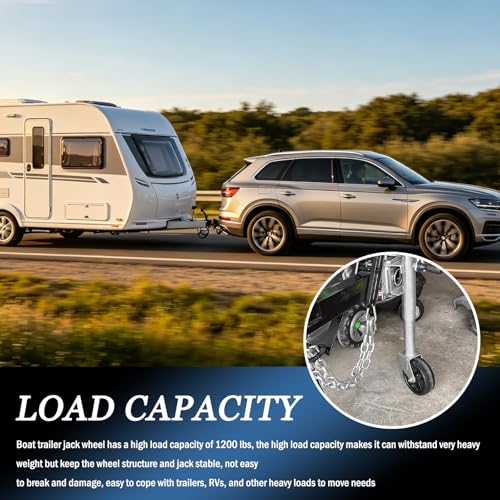 6" Trailer Jack Wheel Replacement,Upgraded Trailer Tongue Jack Wheel with 1200 Lbs Load Capacity,Heavy Duty Wheels for Trailers Jacks Replacement for Trailers RV Hitch