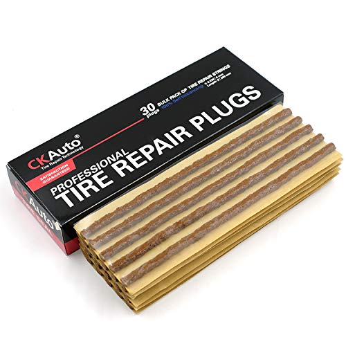 CKAuto 30pcs 8" Brown Tire Repair Strings, Automotive Tool Tire Repair Plugs for Tubeless Off-Road Tires Car, Bike, ATV, UTV, Wheelbarrow, Mower - color: Brown, size: 8" x φ0.236" 30pcs