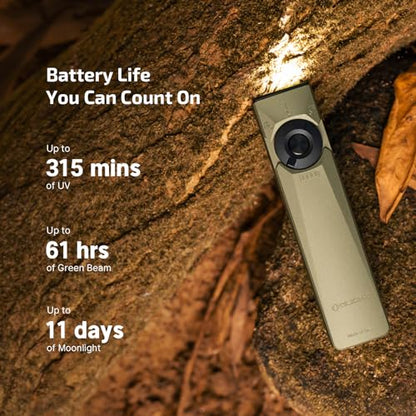 OLIGHT Arkfeld Ultra EDC Flat Flashlight Rechargeable, OAL, Olive-Green CW | Green Beam,UV Light, White LED, 1400 Lumens, Compact Magnetic Pocket Flashlight for Emergency Inspection Working - style: Cool White (5700K~6700K)