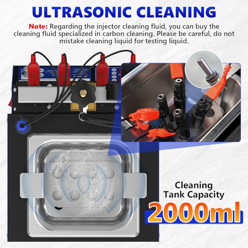 V308 Fuel Injector Cleaner Tester Machine Pulse Cleaning Gasoline Injectors | Heated Ultrasonic Cleaning,Tests Leakage,Uniformity,Atomization Tightness,Injection Volume, Fits Cars & Motorcycles - size: V308