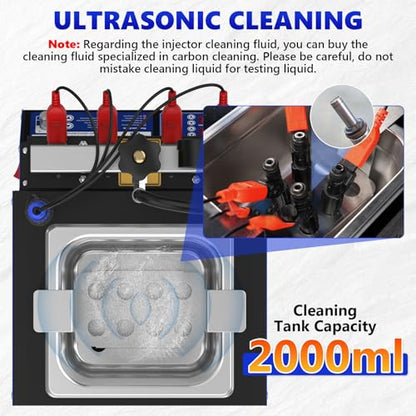 V308 Fuel Injector Cleaner Tester Machine Pulse Cleaning Gasoline Injectors | Heated Ultrasonic Cleaning,Tests Leakage,Uniformity,Atomization Tightness,Injection Volume, Fits Cars & Motorcycles - size: V308