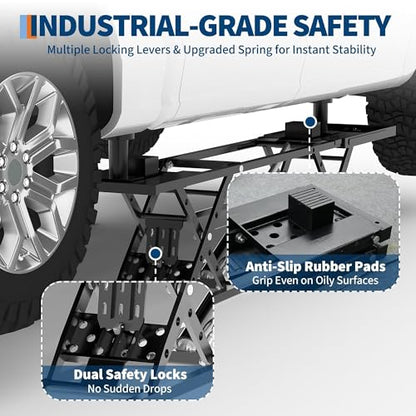 Garvee Portable Car Lift, 7,000 LBS Capacity, 26.8" Max. Height, Heavy-Duty Carbon Steel Truck Lift with 120V Power Unit